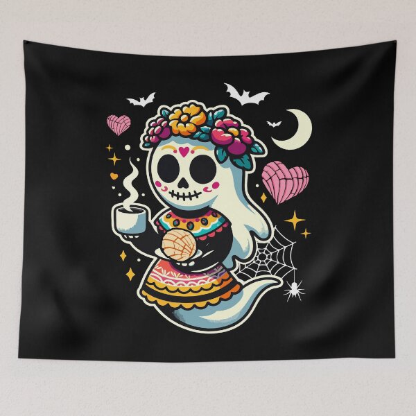 Item preview, Conchas Mexican Phantasmas Skeleton Funny Mexican Halloween  designed and sold by JUSTBEELEGANT.