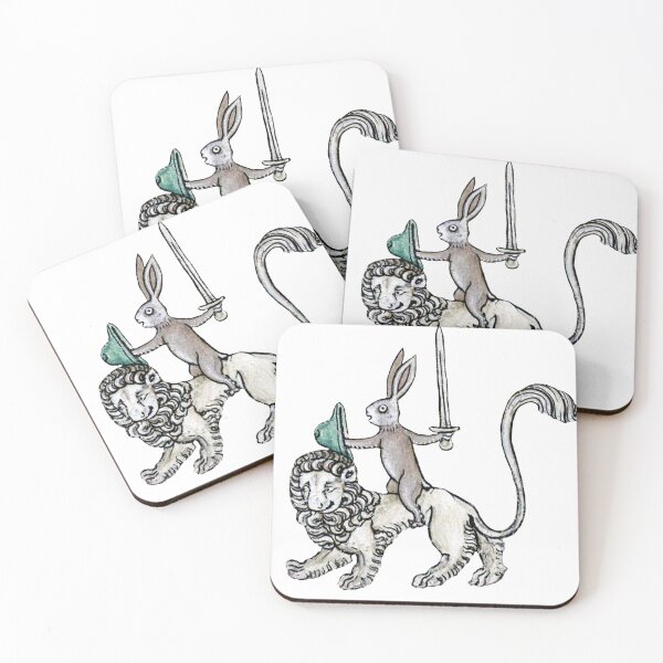 Item preview, Weird Medieval Knight Rabbit riding a lion designed and sold by elinaarbidane.