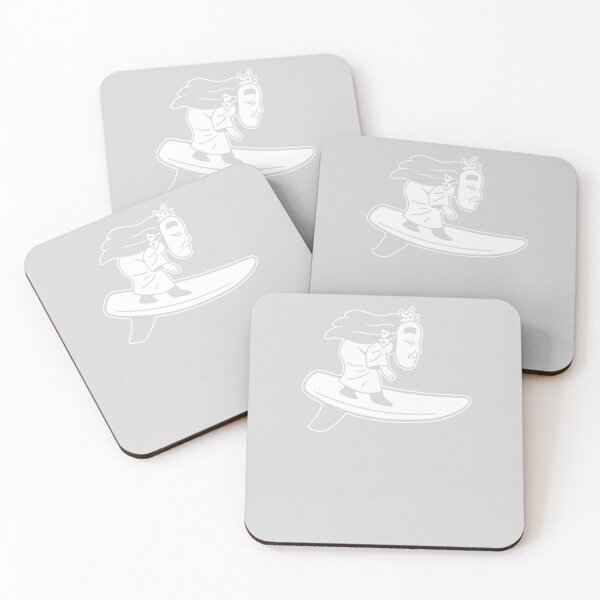 Item preview, Onna Men is surfing. Japanese  performer on simmer break in white ink designed and sold by martodesign.