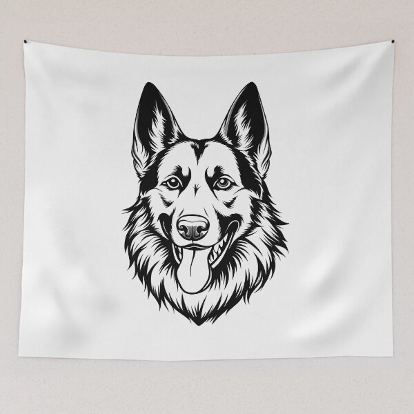 Item preview, German Shepherd Dog Portrait Detailed Realistic Art designed and sold by Rostislav Bouda.