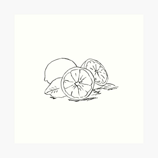 Lemons Black and White Art Print