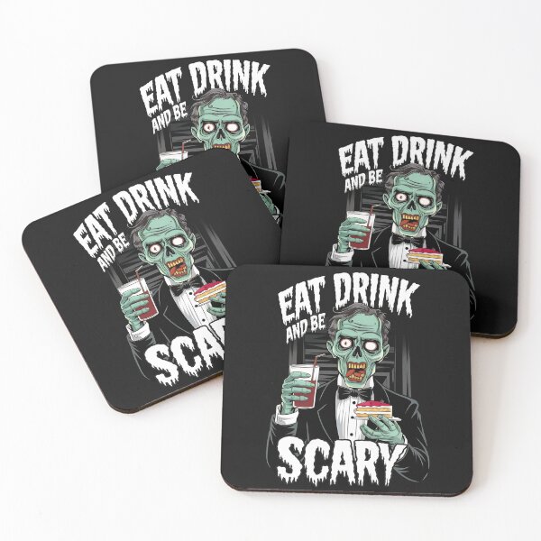Item preview, Eat Drink And Be Scary Halloween Zombie designed and sold by ZeptepiTrends.