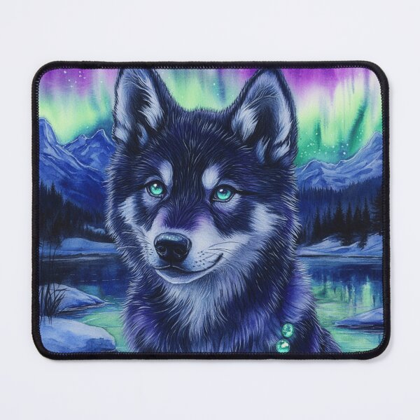 Item preview, Watercolor Painting Of A Wolfdog In Winter designed and sold by Nocturne Paws.