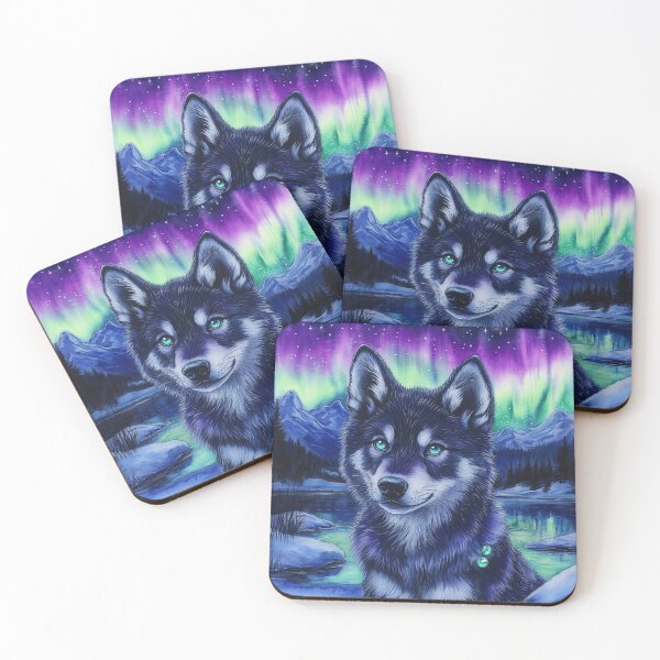 Item preview, Watercolor Painting Of A Wolfdog In Winter designed and sold by Nocturne  Paws.