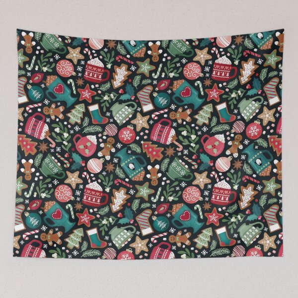 Item preview, Christmas treats toss - Non-Directional Ditsy Holiday designed and sold by adenaJ.