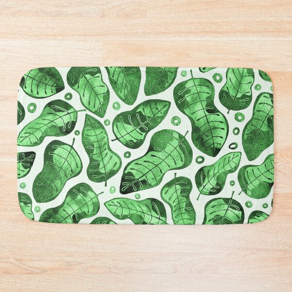 Item preview, Deep Emerald Watercolor Hand Drawn Tropical Leaves Pattern designed and sold by schorrnuff.