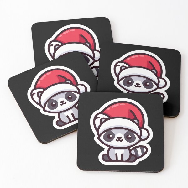 Item preview, Mapache festivo con gorro de Papá Noel. designed and sold by Linework Studio.