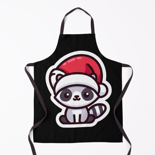 Item preview, Mapache festivo con gorro de Papá Noel. designed and sold by Linework Studio.