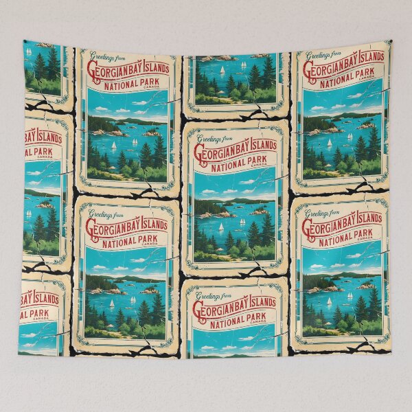 Item preview, Georgian Bay Islands National Park Canada Postcard Vintage Travel Retro designed and sold by TravelPostcardGems.