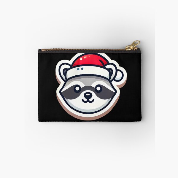 Item preview, Mapache festivo con gorro de Papá Noel designed and sold by Linework Studio.