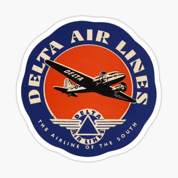 Item preview, Delta Air Lines Vintage Luggage Label designed and sold by FutureTraveller.