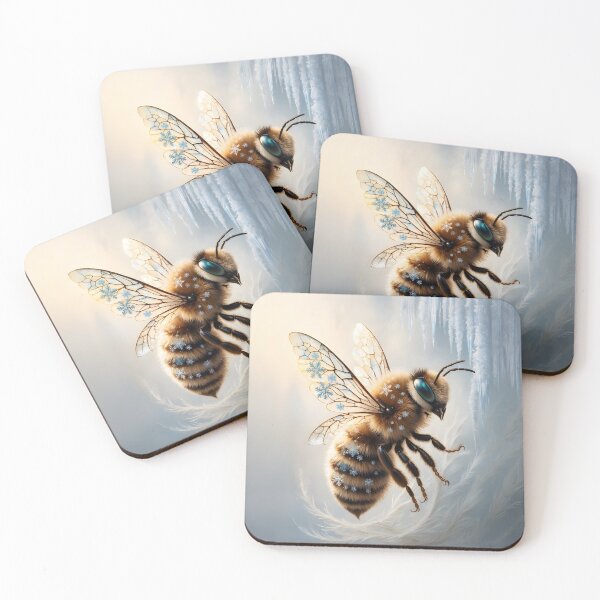 Item preview, Winter Bee – Enchanted Snowflake Bee Art – Winter Wonderland Collection by LaLi Designs designed and sold by LaLi-Designs.