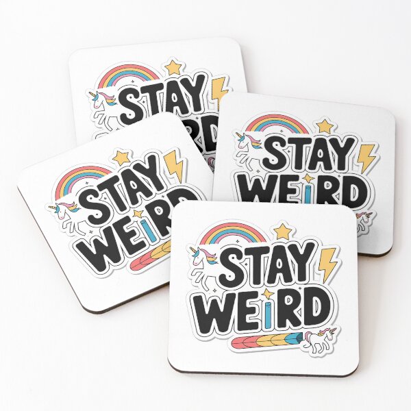 Aperçu de l'œuvre Restez bizarre - Embrassez votre côté décalé, autocollant Stay Weird, créée et vendue par Mood Coffee art.