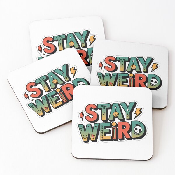 Aperçu de l'œuvre Restez bizarre - Embrassez votre côté décalé, autocollant Stay Weird, créée et vendue par Mood Coffee art.