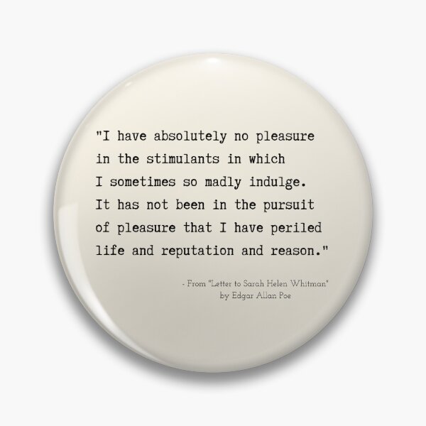 Item preview, A Quote about Despair from "Letter to Sarah Helen Whitman" by Edgar Allan Poe designed and sold by Poemit.