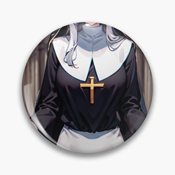 Item preview, Nun Silver Hair Anime Girl  designed and sold by kenvel.