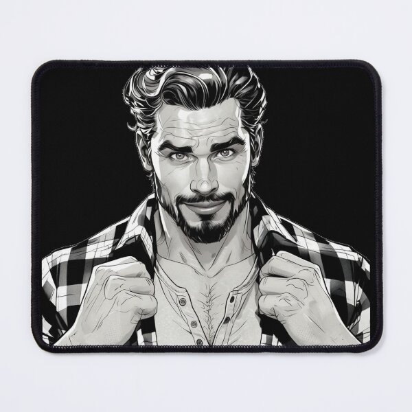Item preview, Scruffy Lumberjack Muscle Hunk LGBTQ Gay Pride Color-In Graphic Design designed and sold by ItsAKinkThing.