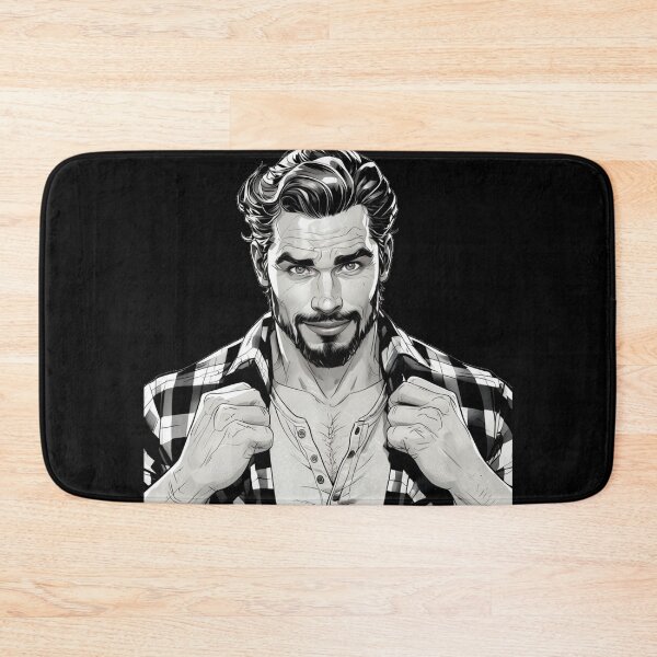 Item preview, Scruffy Lumberjack Muscle Hunk LGBTQ Gay Pride Color-In Graphic Design designed and sold by ItsAKinkThing.