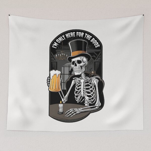 Item preview, I'm Only Here For The Boos Halloween Skeleton designed and sold by ZeptepiTrends.