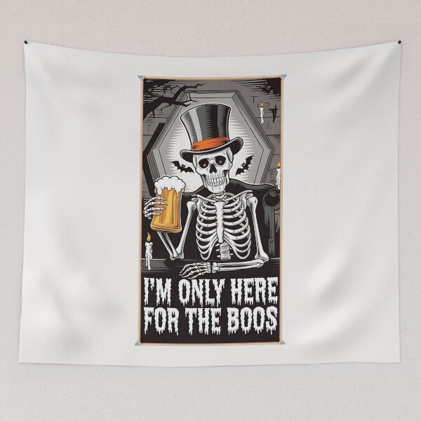 Item preview, I'm Only Here For The Boos Halloween Skeleton designed and sold by ZeptepiTrends.