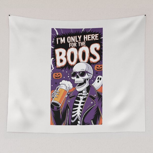 Item preview, I'm Only Here For The Boos Halloween Skeleton designed and sold by ZeptepiTrends.