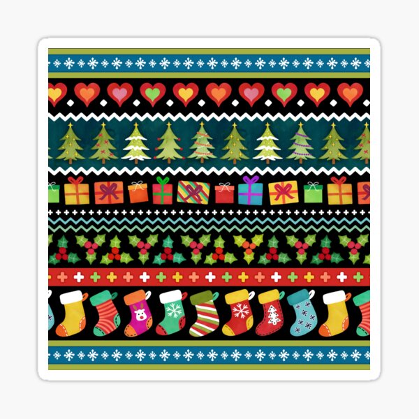 Artikel-Vorschau von Fair Isle Weihnachtspullover mit Regenbogenstreifen, designt und verkauft von adenaJ.