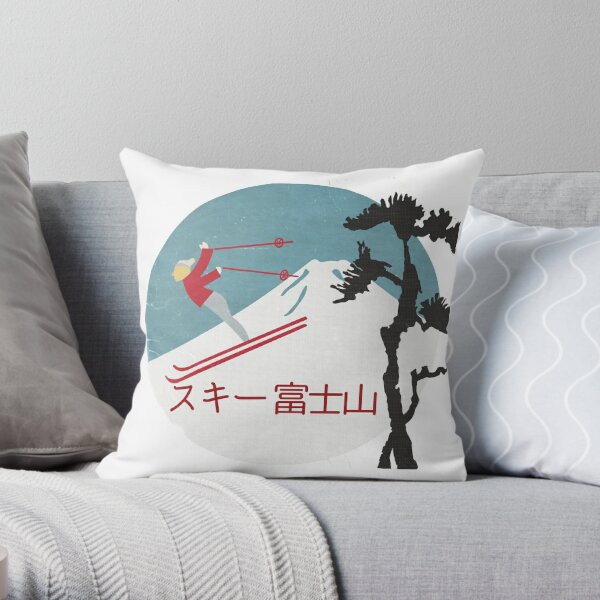 Ski Japan Throw Pillow
