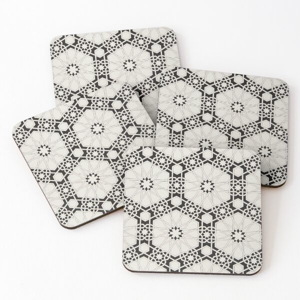 Item preview, Monochrome geometric middle eastern stlye pattern designed and sold by colliophoto.