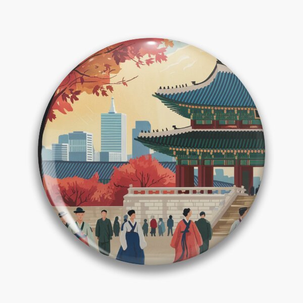 Item preview, Seoul Vintage Travel Poster designed and sold by TravelerRat.