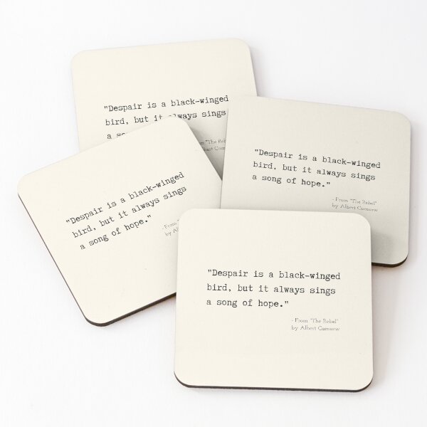 Item preview, A Quote about Despair from "The Rebel" by Albert Camusw designed and sold by Poemit.