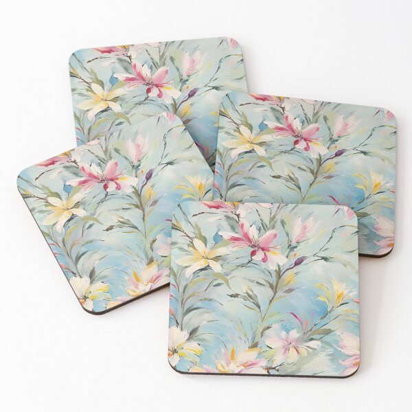 Aperçu de l'œuvre Fleurs pastel impressionnistes créée et vendue par BubbleGalaxy.