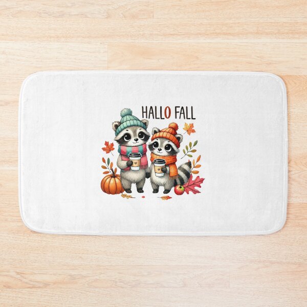 Item preview, Cute Raccoons in Fall with Cozy Coffee – Hallo Fall designed and sold by momo9981.