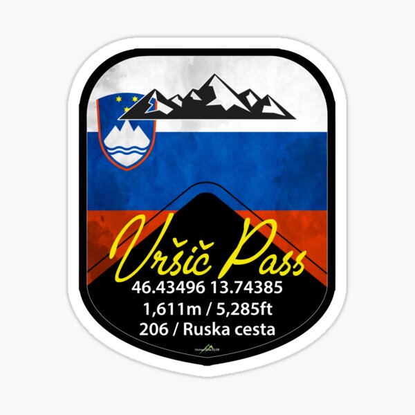 Item preview, Vrsic Pass Slovenia Vršič Pass Motorcycle Sticker T-Shirt 01 designed and sold by OuterShellUK.