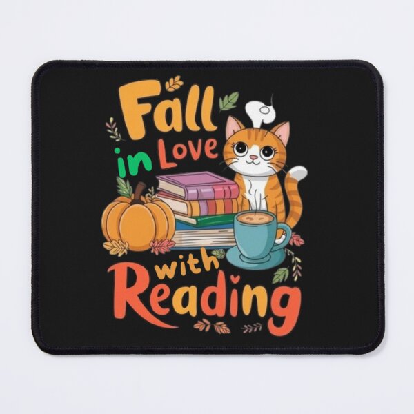 Item preview, Cat Fall In Love With Reading Book Lover Autumn Teachers Kid  designed and sold by SztylishDesigns.
