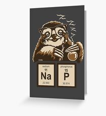 Chemistry sloth discovered nap Greeting Card