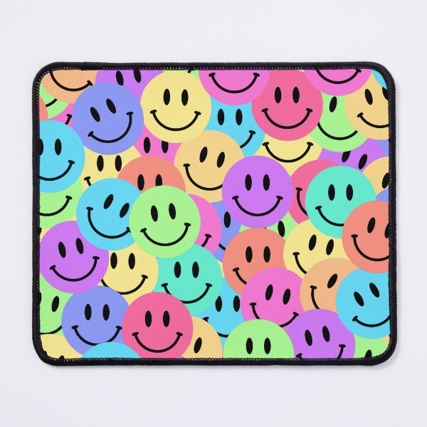 Item preview, Rainbow Smileys Pastel Repeat Pattern designed and sold by grinningskull.