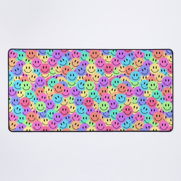 Item preview, Rainbow Smileys Pastel Repeat Pattern designed and sold by grinningskull.