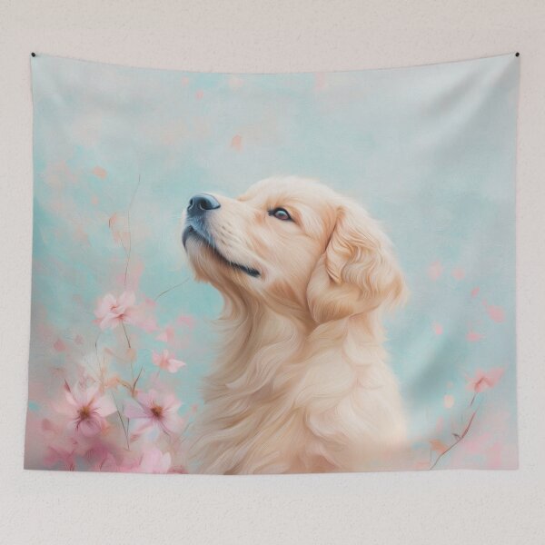 Item preview, Golden Retriever Among Soft Flower Blossoms designed and sold by AshiraCreations.