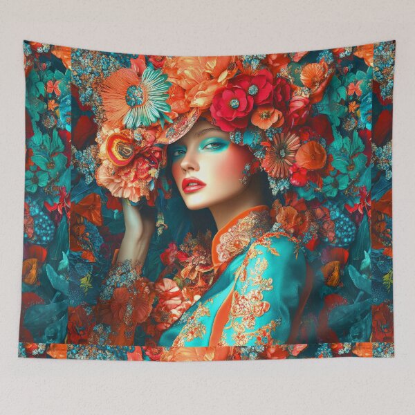 Item preview, The Flower Woman Covered In Colorful Flowers designed and sold by Store With Cool Stuff.