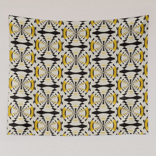 Item preview, Yellow Hypnotic Optical Circles Geometric Pattern  designed and sold by Dianne Mead.