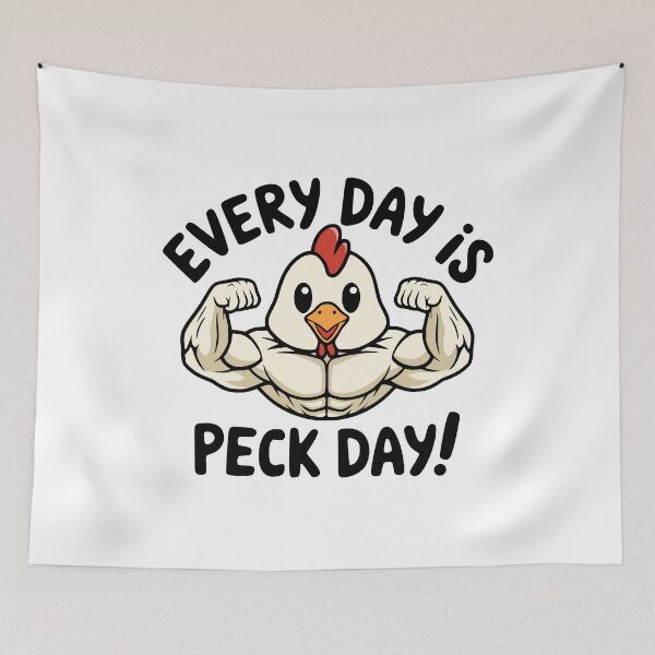 Item preview, Every Day Is Peck day! Cute Chicken Gym Pun designed and sold by PMCreative.