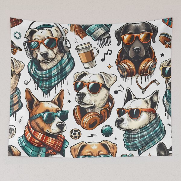 Item preview, Cool Dogs Hipster Vibes designed and sold by JavisSRDesign.