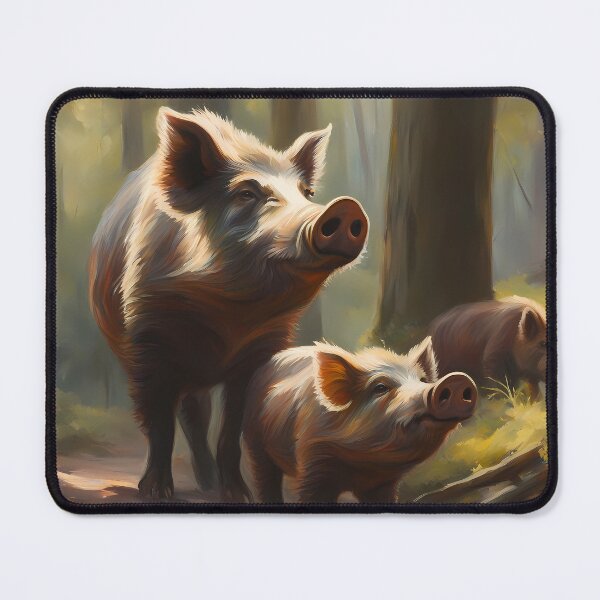 Item preview, Wild Boar Family in Forest designed and sold by CalmnessbyChoice.
