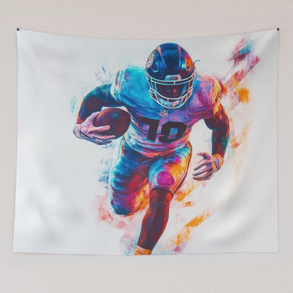 Item preview, American Footballer vibrant colours abstract Active Outdoors Inspired Art designed and sold by CDC40.