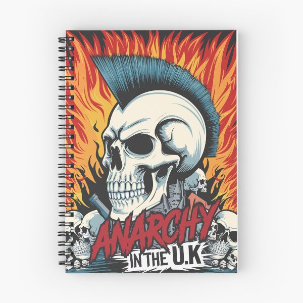 Item preview, Anarchy in the U.K." Punk Rock Poster with Mohawk Skull and Fiery Chaos Design designed and sold by paulo silveira.