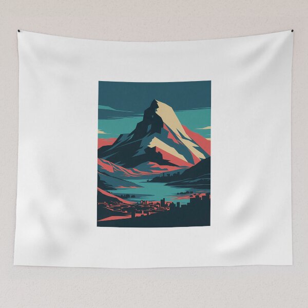 Item preview, Minimalist Mountain Art – Simple and Majestic Landscape Design designed and sold by BestChooseArt.