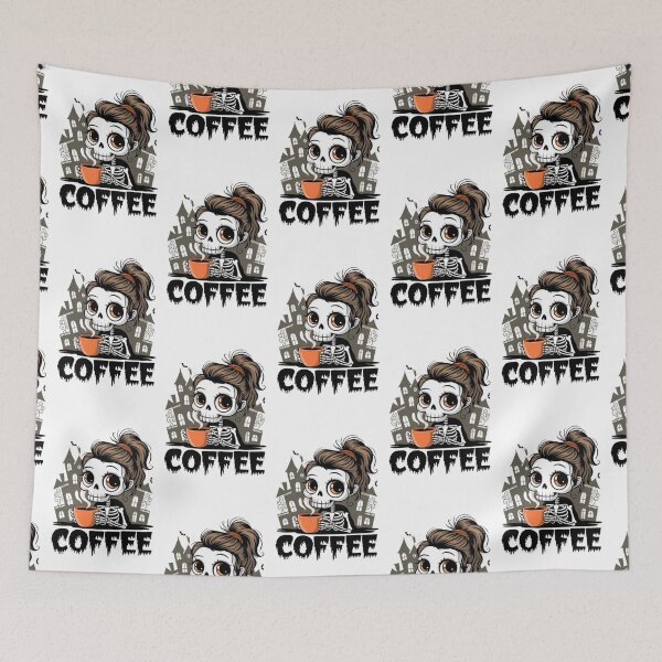 Item preview, Skeleton Coffee Lover - Cute Halloween Coffee Design designed and sold by GemBob Creations.