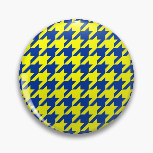 Item preview, Yellow Blue Houndstooth Pattern Design designed and sold by PatternTitan.