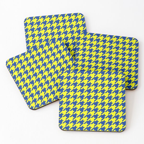 Item preview, Yellow Blue Houndstooth Pattern Design designed and sold by PatternTitan.