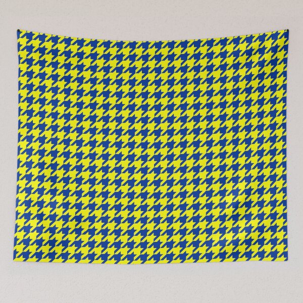 Item preview, Yellow Blue Houndstooth Pattern Design designed and sold by PatternTitan.